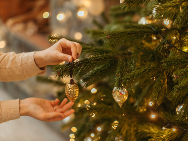 The Perfect Christmas Tree with Lights and a Star Topper for Your Black Tie Company Dinner